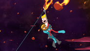 While Gary saves Quinn. Too bad his robot hand can still feel pain.
