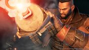 Barret Wallace with his gun-arm from FFVII Remake.jpg