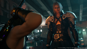 Cloud sees Sephiroth standing in front of him.