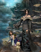 Lulu and Yuna at Mushroom Rock Road in Final Fantasy X.