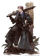 Artwork of a Gunbreaker wielding Lion Heart in Final Fantasy XIV.