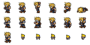 Set of Cloud's sprites.