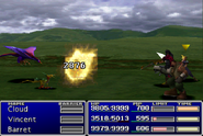 Vincent using Deathblow in Final Fantasy VII.