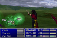 Vincent using Slash-All in Final Fantasy VII.