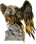 Concept art of a condor from the Final Fantasy VII Remake Intergrade Material Ultimania Plus.