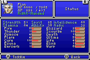 Second page of the Status menu (GBA).