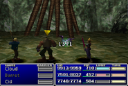 Cid using Slash-All in Final Fantasy VII.