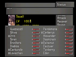 FFVIII Status Screen 2