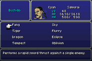 Menu in Final Fantasy VI (GBA).