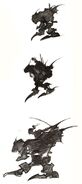 Yoshitaka Amano concept art of the Magitek Armor for the main logo of Final Fantasy VI.