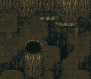 Inside Crescent Mountain Cave (SNES).