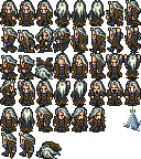 Setzer's battle sprites (SNES/PSX/GBA).