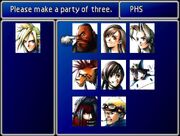 Party selection from FFVII
