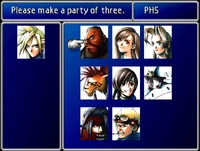 Party selection from FFVII