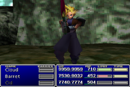 Cloud using Sense in Final Fantasy VII.