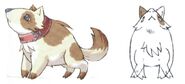 Concept art for a dog for Final Fantasy IX.