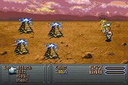 Celes under Protect status in Final Fantasy VI.