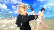 Home Wallpaper Beach Boxer from FFVIIEC.png (1.67 MB) Cloud and Yuffie spar on the beach.
