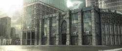 Concept art of the Kingsglaive's headquarters.