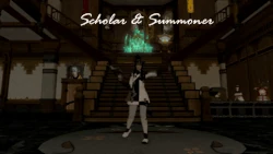 Victory pose for scholars and summoners.