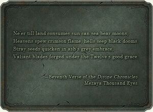 The New Year's Eve Poem, first mention of the Seventh Umbral Era.