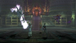 Battle scene in the temple.