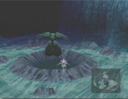 Underwater crater with Emerald Weapon standing by above