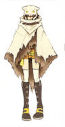 Artwork of Yuffie's cloak by Tetsuya Nomura.