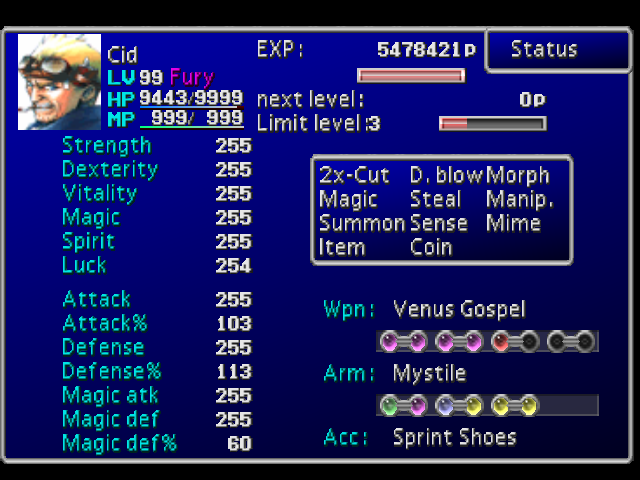 Final Fantasy Vii Stats Final Fantasy Wiki Fandom