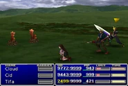 Tifa in Critical in Final Fantasy VII.