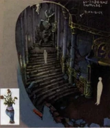 Artwork of the staircase within Baaj Temple