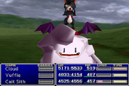 Cait Sith using Sense in Final Fantasy VII.