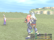 Tidus attacking in Final Fantasy X.