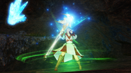 Um White Mage usando Magia Branca em Final Fantasy XIV: A Realm Reborn.