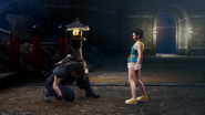 Zack "defeated" by Yuffie.