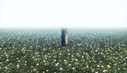 Aerith and Cloud on a field.