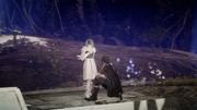 Noctis heals Sarah in Close Encounter witg the Terra Kind in FFXV