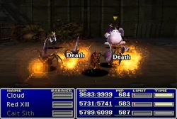 Red XIII using Flash in Final Fantasy VII.