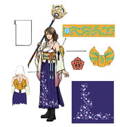 Diagram of Yuna's summoner attire.