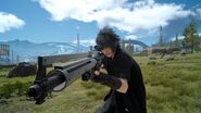 Noctis with Cerberus sniper rifle in FFXV