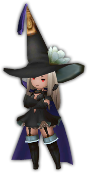 Magnolia as a Black Mage in Bravely Second: End Layer.