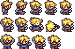 Cloud, designed as a sprite in Final Fantasy Anthology.