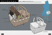 Concept art of the basket for a picnic with Vincent.