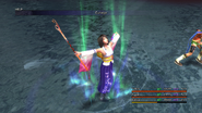 Yuna casting White Magic in Final Fantasy X (PS3).