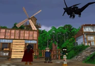 Ultimate Weapon flying over Mideel.