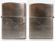 Cloud Strife Zippo; serial number is seen at the back.