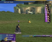 Lulu in Critical (25%) in Final Fantasy X.