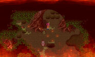 Moogle saves the Warriors of Light from the burning forest (defunct mobile/Steam).