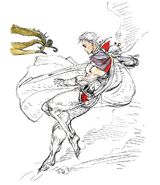 Concept art by Yoshitaka Amano.