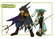 Artwork of unused Dragoon designs based on Leviathan and Bahamut, from Final Fantasy IX.